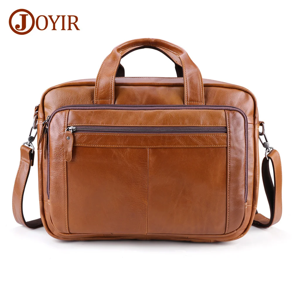 

Men's Briefcases Genuine Leather 15.6" 17" Laptop Bag Large Capacity Business Messenger Bags Office Shoulder Bag Handbag
