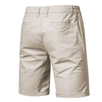 2024 New Summer 100% Cotton Shorts Men Solid Color Elastic Waist Short Pants High Quality Casual Business Social Men's Shorts 2