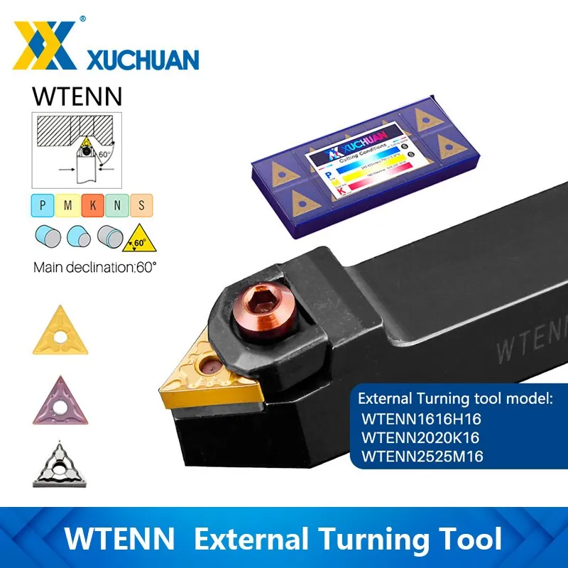 

CNC Cutting Tool WTENN1616H16 / 2020K16 / 2525M16 External Triangle Turning Tool Holder TNMG160404 Carbide Insert Lathe Bar Tool