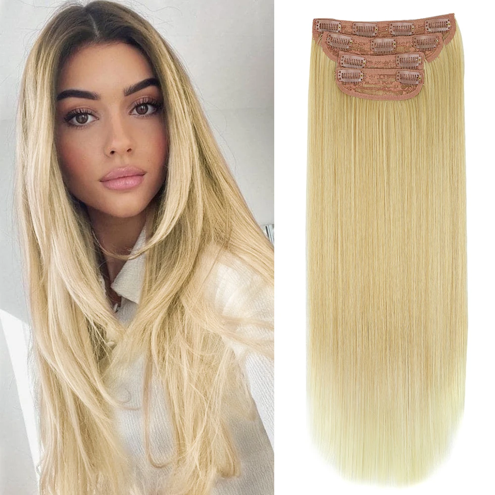 

AISI HAIR Синтетические длинные прямые удлинители волос, удлинители шеи, ухудшенные удлинители, термостойкие