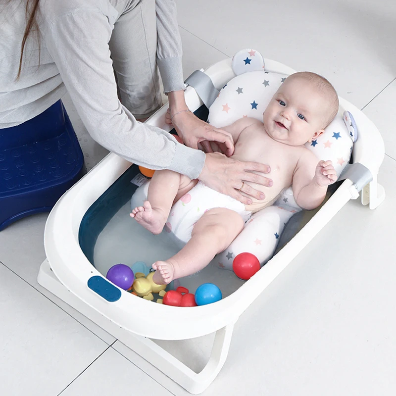 Baignoire pliante pour bébé, baignoire pour bébé, baignoire pour bébé,  fournitures de bain épaisses pour enfants, nouveau - AliExpress