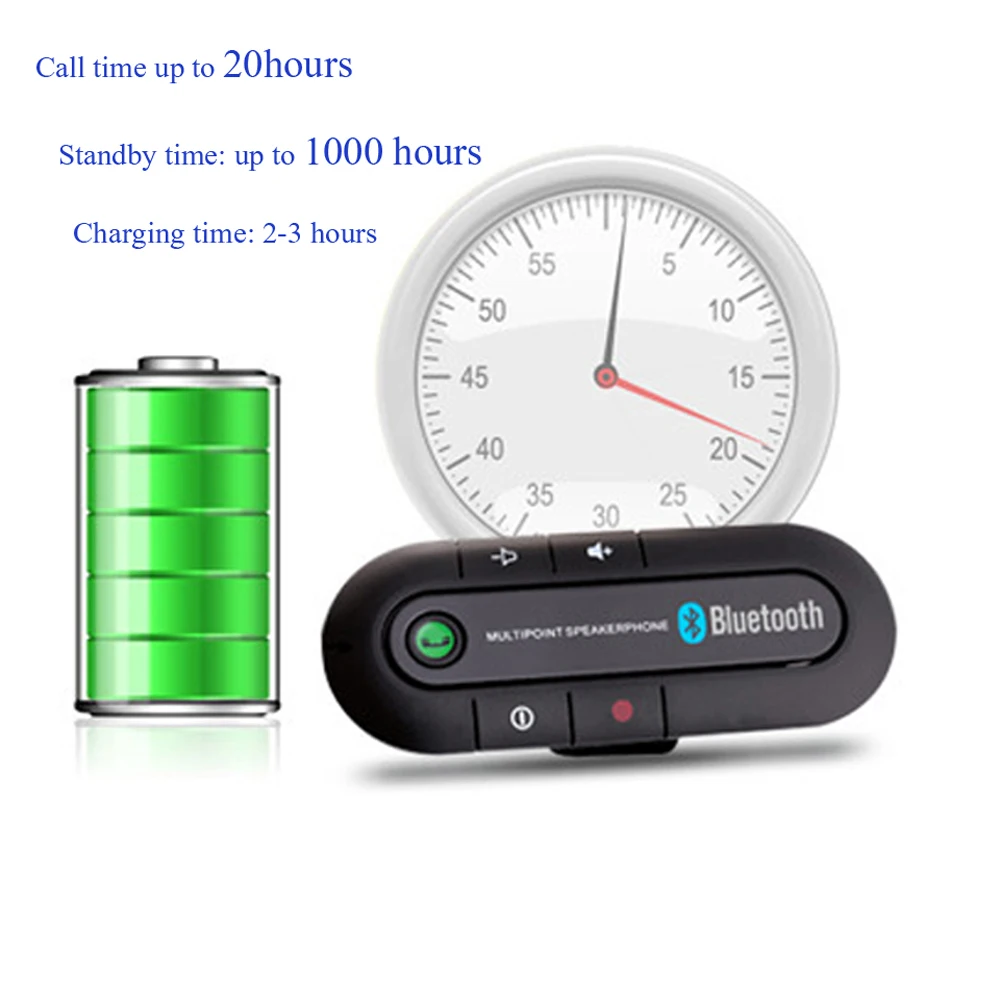 Premium Wireless Handsfree Car Bluetooth Kit with Sun Visor Speakerphone and MP3 Music Player