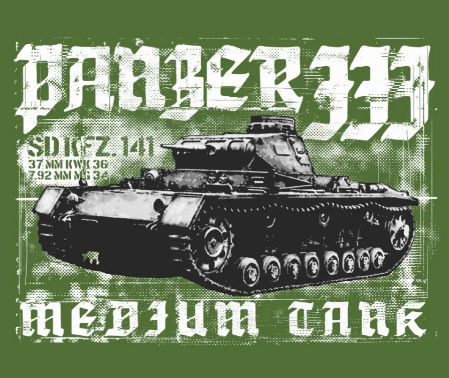 2     Wehrmacht Panzer III ̵ ũ Ƽ, 100% ư O- , ĳ־  Ƽ, S-3XL , 