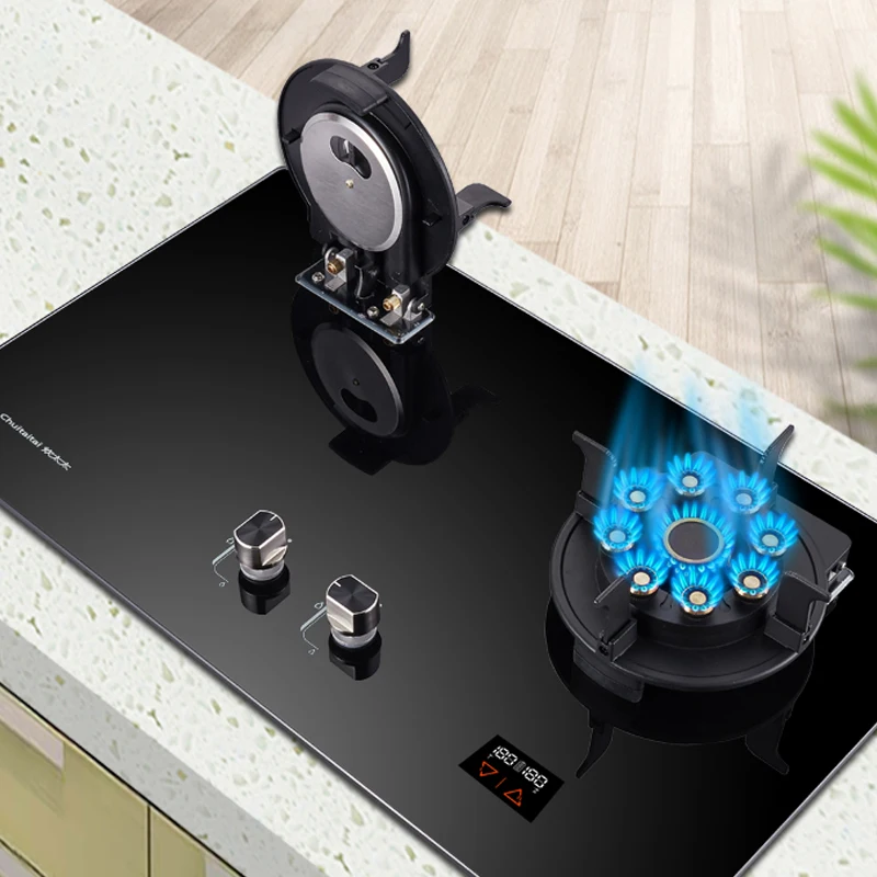 Household Double Stove Liquefied Gas Stove Embedded Kitchen Household Gas Environmental Protection And Energy Saving