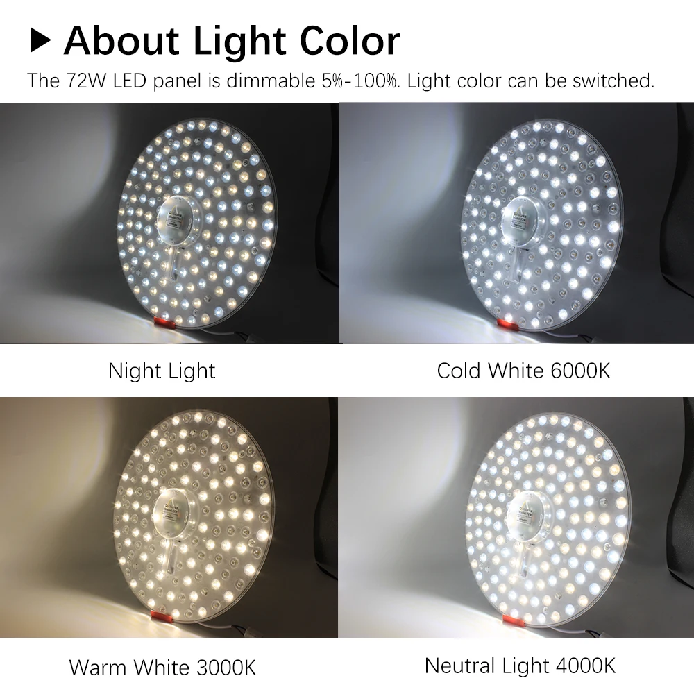 Ceiling Light Replacement Led Module 220V Led Panel Dimmable 72W Round Led Light Board Energy Saving Module For Ceiling Lamps 3