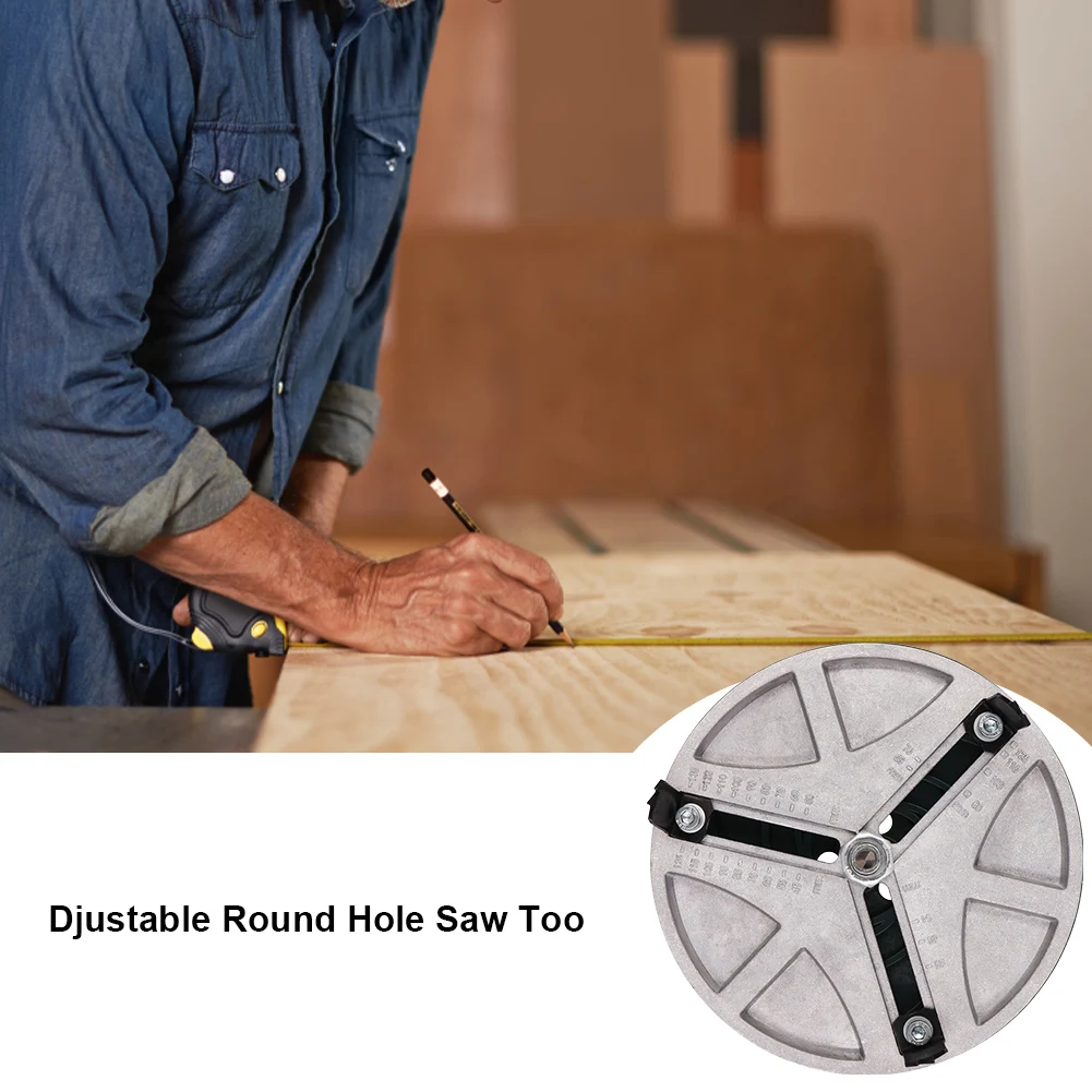 

Woodworking Cutting Tools Adjustable Round Hole Saw Tool Time Saving Adjustable Punching Saw Kit for Sandbag Board Acrylic Board