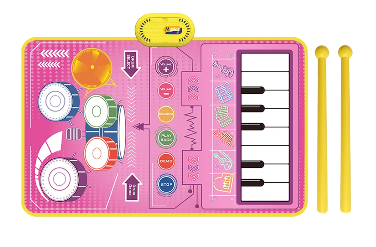 Colorful Interactive Musical Play Mat for Kids – Educational Floor Piano and Drum Dance Toy with Instrument Sounds