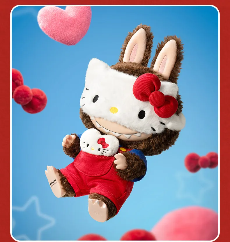 POP MART LABUBU THE MONSTERS x HELLO KITTY Виниловые плюшевые