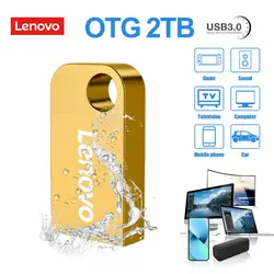 Lenovo Mini Pen Drive 2TB 1TB 512GB Pendrive Memory Waterproof USB Flash Drive High-Speed USB 3.0 Data Transmission Flash Disk