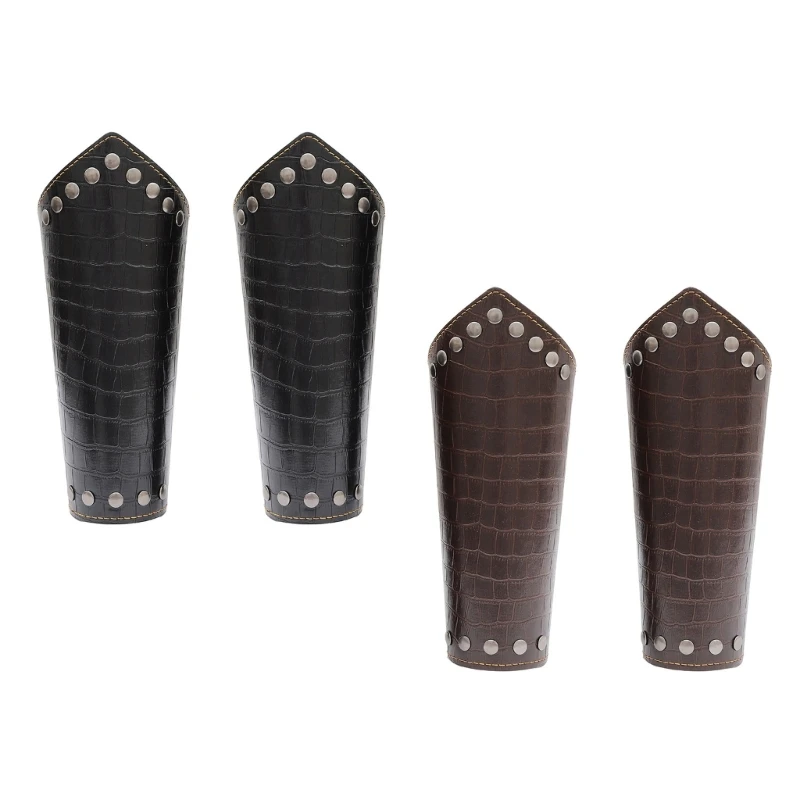 

L5YA Leathers Bracer Medieval Vambrace Wrist Armors Arm Cuff Gauntlet ArmGuard PU Gauntlet Wristband Accessories