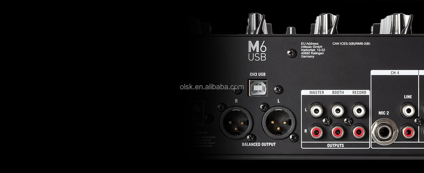 CLMX-M6USB 4 채널 전문 오디오 디스코 음악 DJ 믹서, USB BT XLR RCA 입력, 턴테이블 CD 포노 PC용