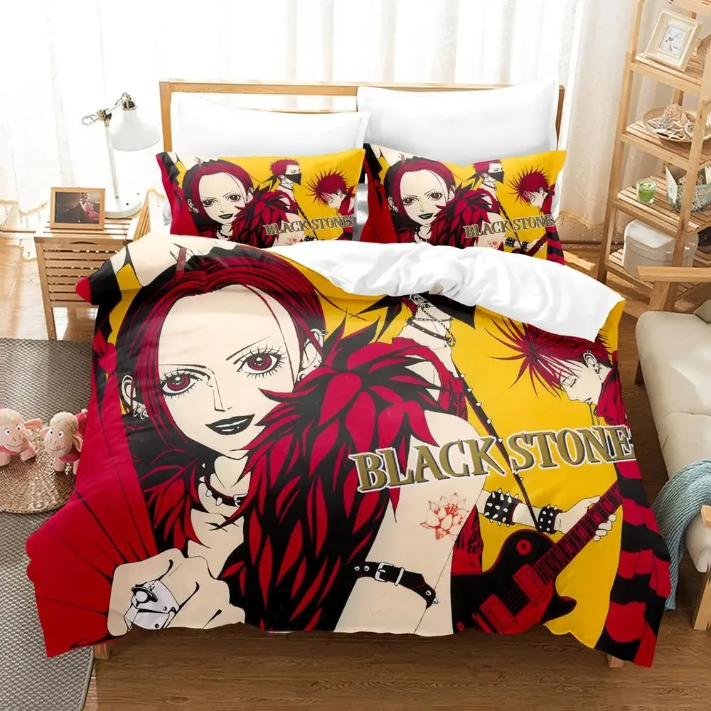 

Anime Nana Black Stones Bedding Set Duvet Cover Bed Set Quilt Cover Pillowcase Comforter king Queen Size Boys Adult Bedding Set