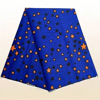 1pc Damask Fabric 5.48meter African Wax Fabric,Ghana Kente Design African Printed Wax Fabric Nigeria Ankara Kitenge Pagnes 1