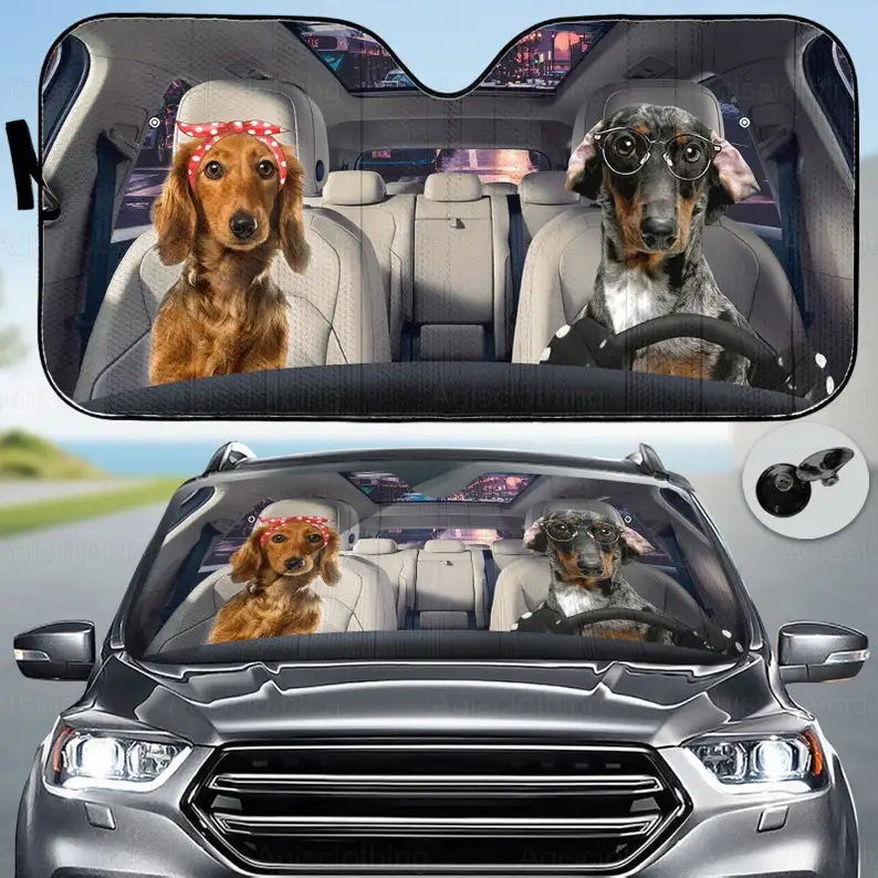 

Dachshund Car Sunshade, Dachshund Car Decor, Dachshund Auto Sunshade, Dog Car Sun Protector, Car Windshield Cover