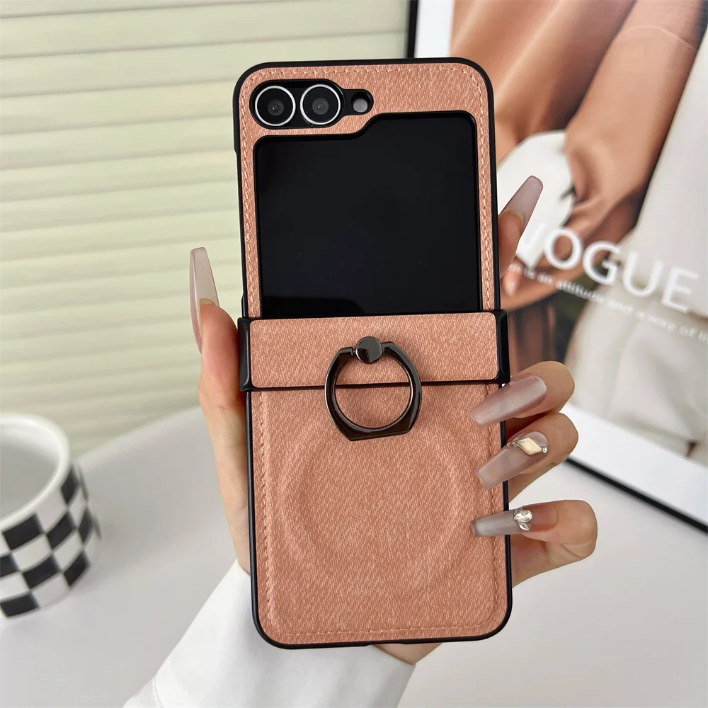 Y2K Washed Denim Magnetic Case with 2-in-1 Ring Holder and Bracket Cover