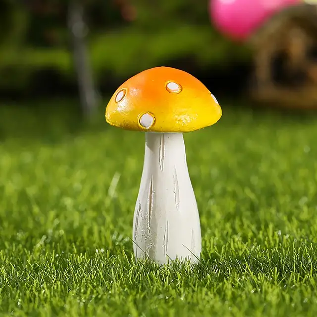 Miniatűr Szobor Nagyszerű Vonzó Asztali Dísz Kreatív Dekoratív Élénk Gomba Otthon - Image 2