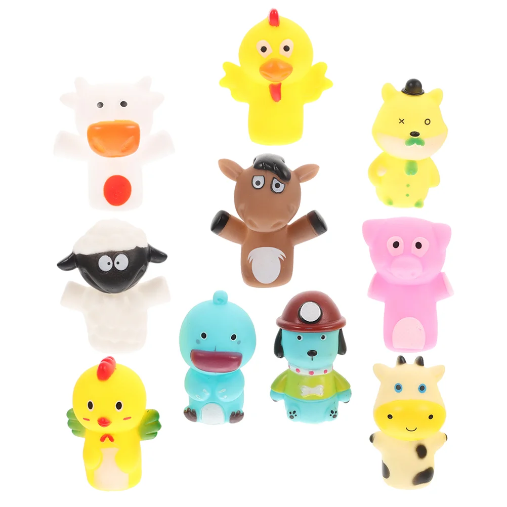 10pcs Vinyl Animal Finger Puppet Toddler Interactive Finger Toy Kids Educational Toy for Story Telling 2021 new creative kids biting finger toy parent child interactive tabletop game finger bite prank toy novelty gags toy for kids