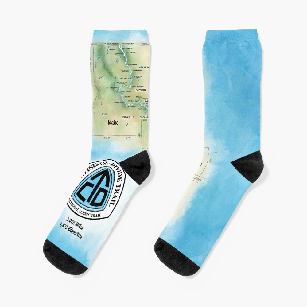 

Continental Divide Trail Map Socks Wholesale Stockings compression christmass gift FASHION Socks Man Women's