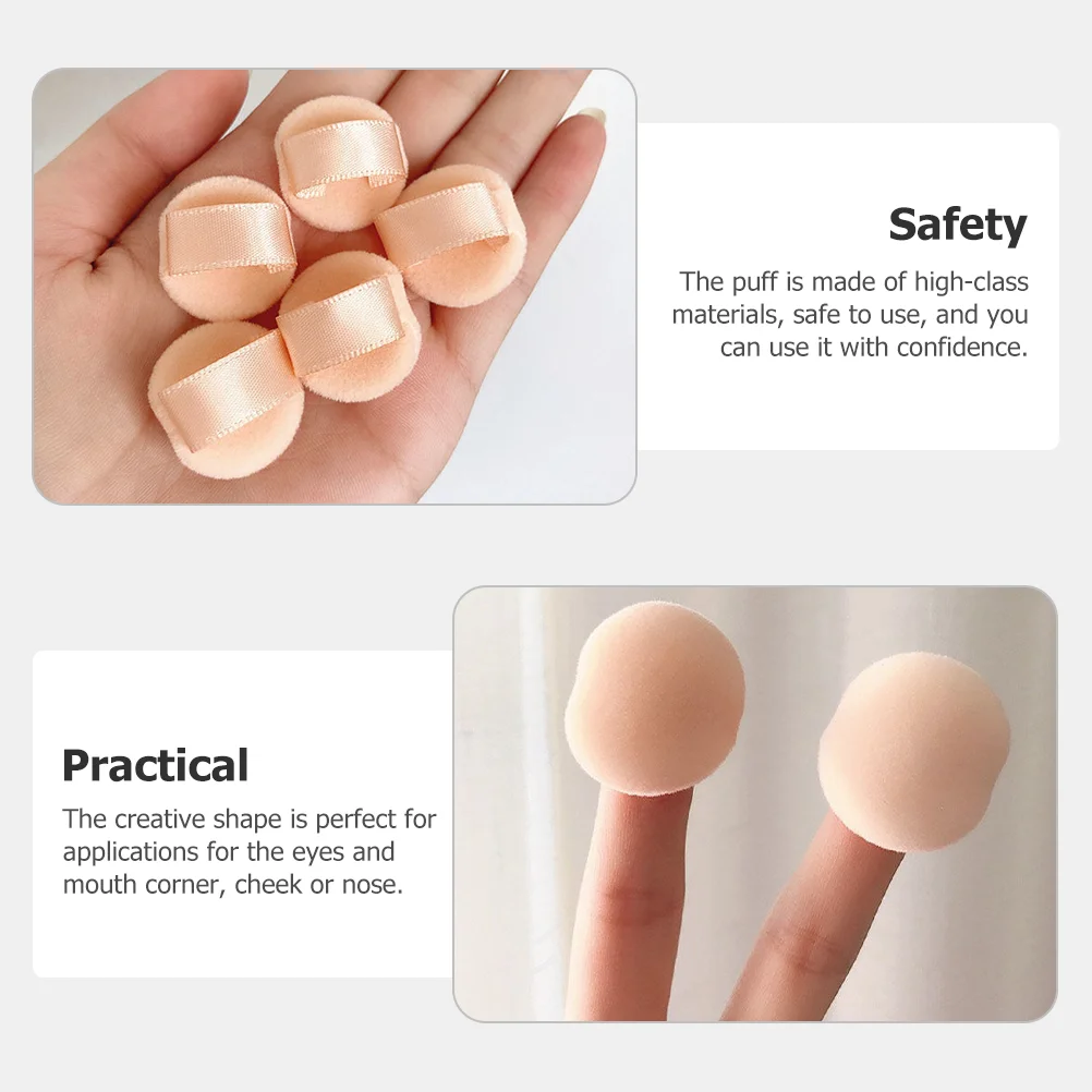 5 Pcs under Eye Puff Sponge Powder Concealer Practical Puffs Flocking Comfortable Makeup Girl Blender Sponges 4