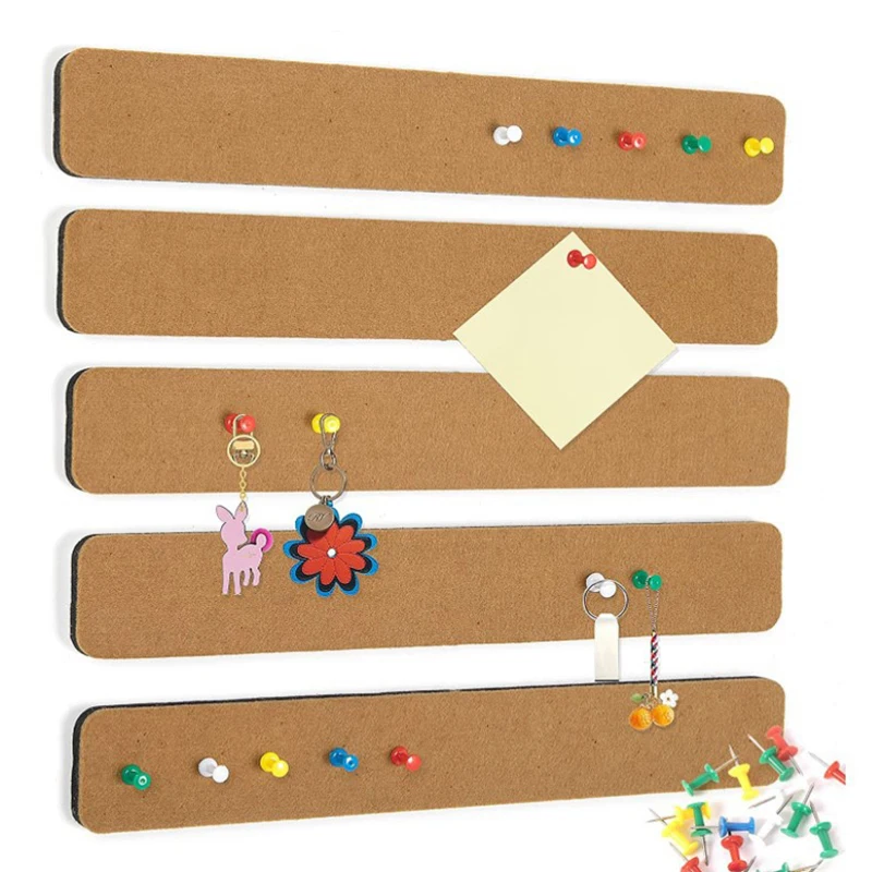 Magnetic Bulletin Board Self Adhesive Cork Board Strips Felt Wall Pictures Notice Tack Notes Bar Tiles Display