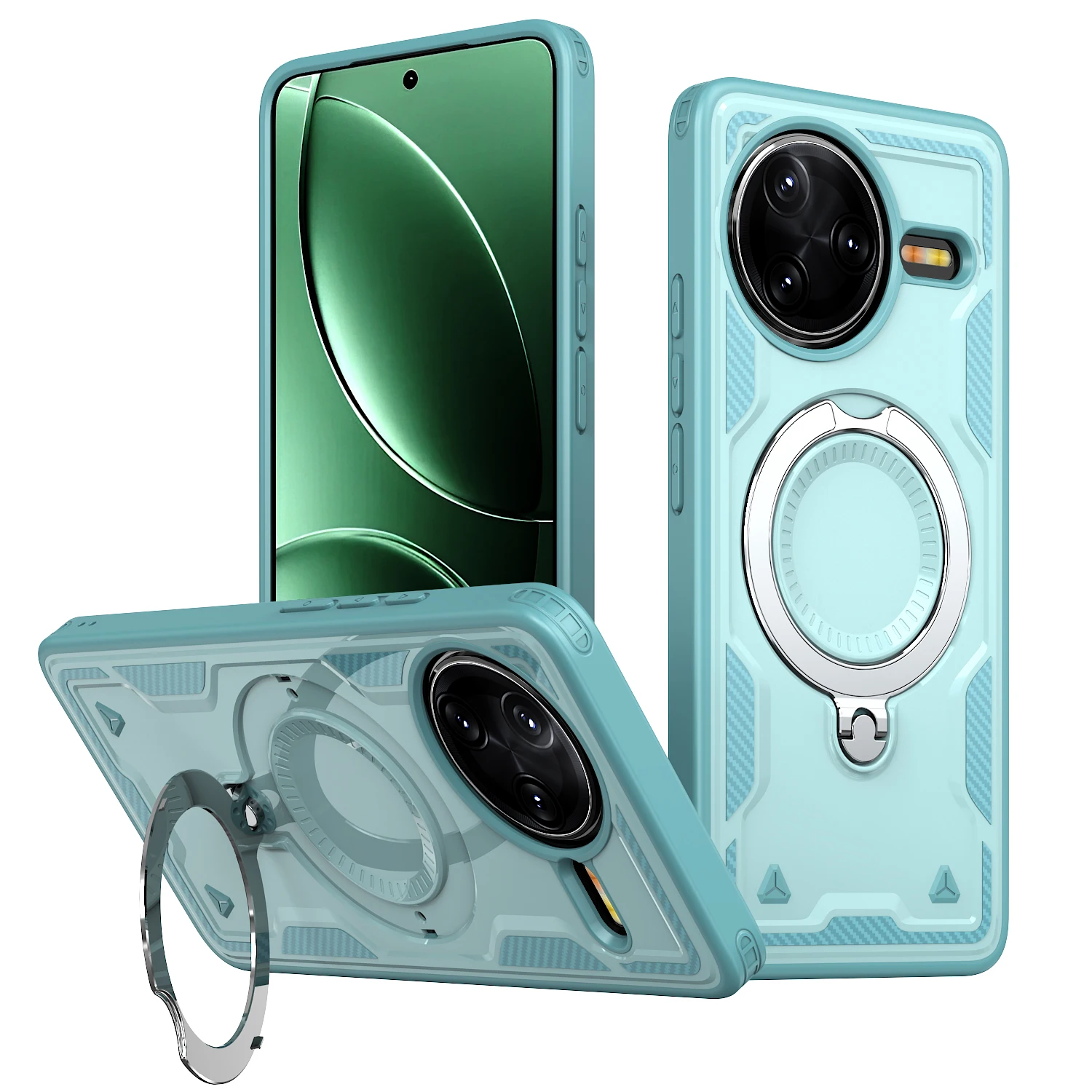 Magnetic Armor Bracket Case with Foldable Stand and Magsafe Compatibility