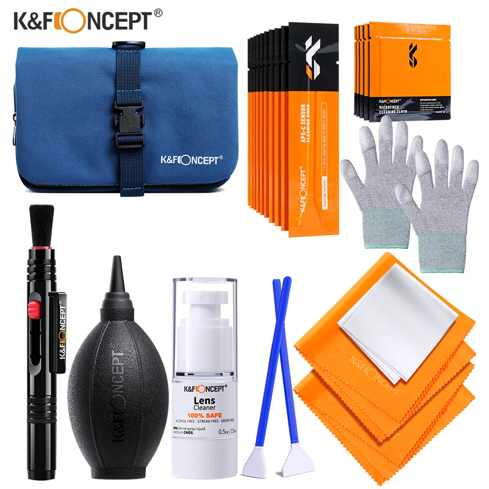 K&F Concept Kit de Limpieza Cámara 32 En 1,Cleaning Kit con Pera