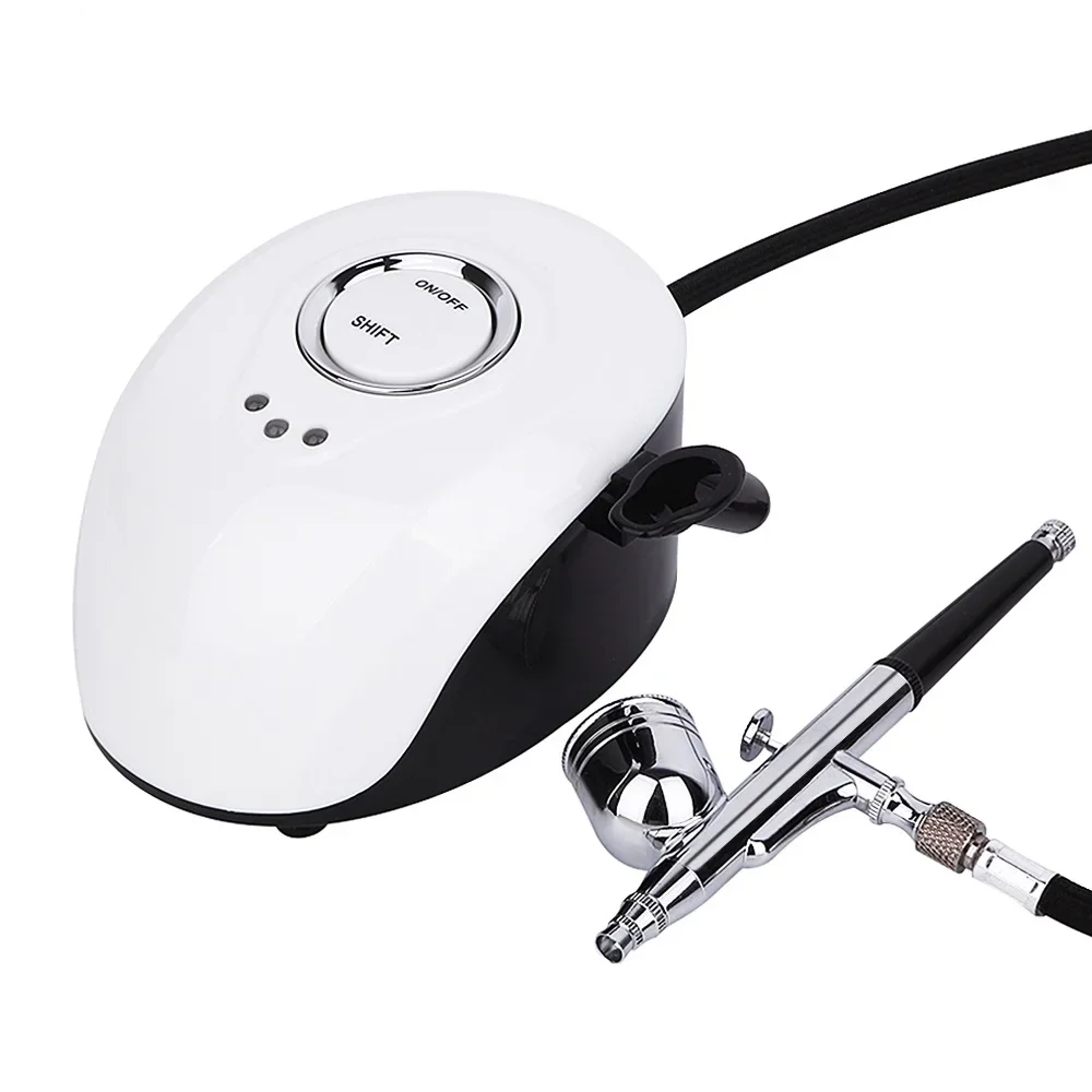 Water Injection Oxygen Machine Facial Steam Oxygen Injector Polite Compressor Set Paint Airbrush Nail Art Tattoo Nano Sprayer 6