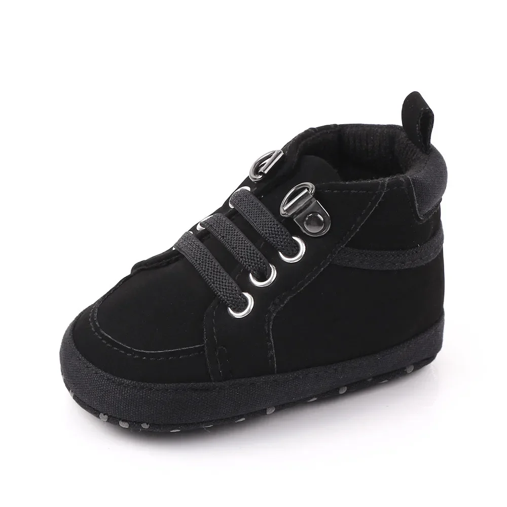 Fashion Brand Baby Boy Boots Shoes Soft Sole Booties Infant Anti-slip Solid PU Booty Shoes Newborn Footwear for 1 Year Old Girl