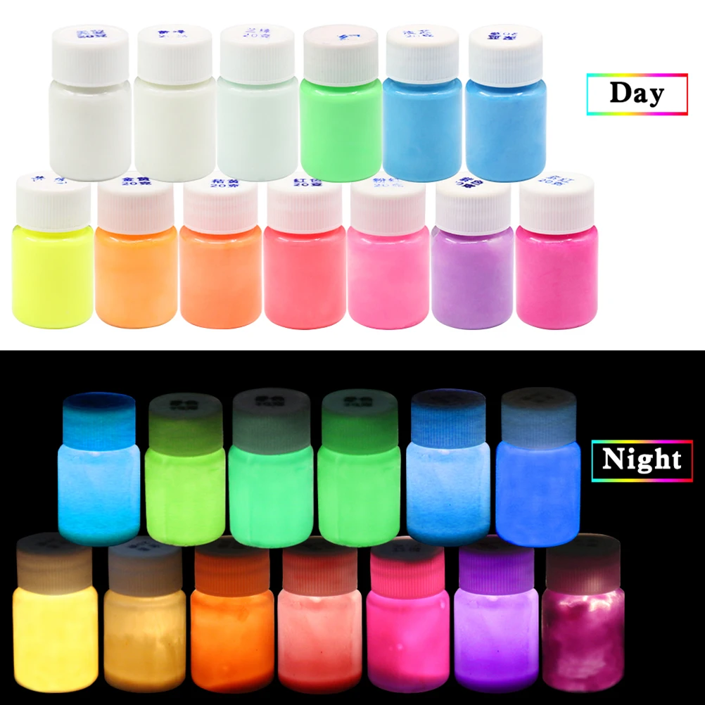 

Halloween glow-in-the-dark paint Set Self-Luminous Phosphorescent Glowing Paints Fluorescent Resin Jewelry Making Tools