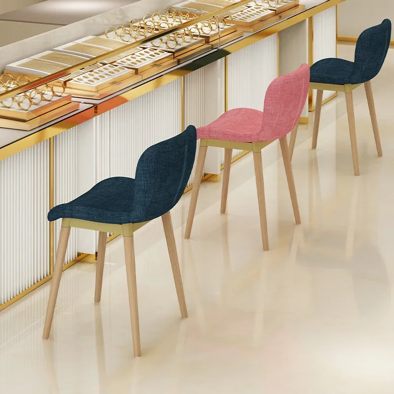 

147Wholesale bar chair Light luxury solid wood high chair Modern simple bar counter backrest bar stool cashier stool