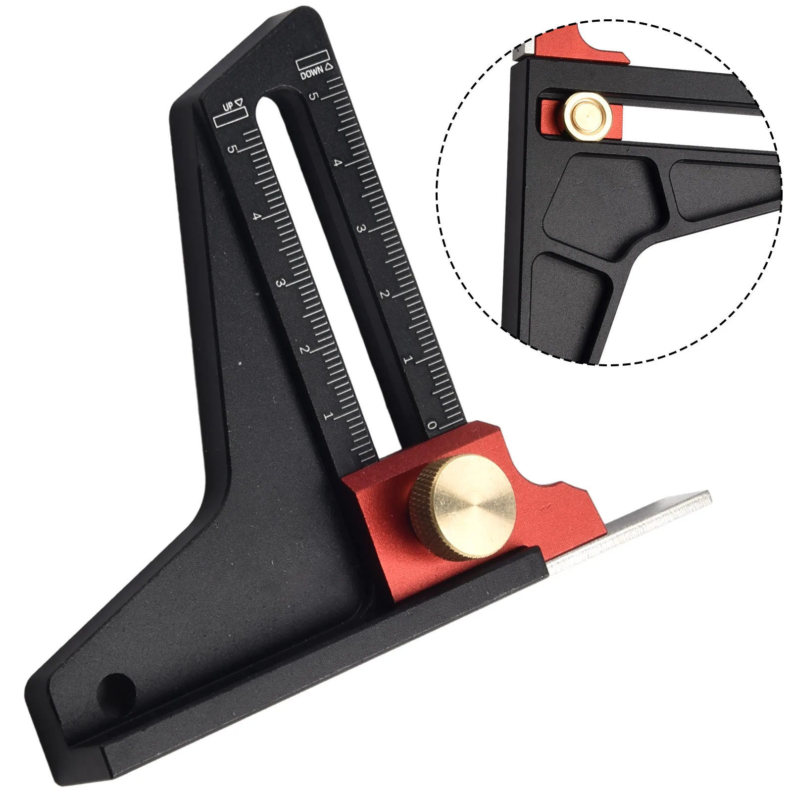 DepthMeasuringHeightGaugeAdjustmentAluminumAlloyForSawTable