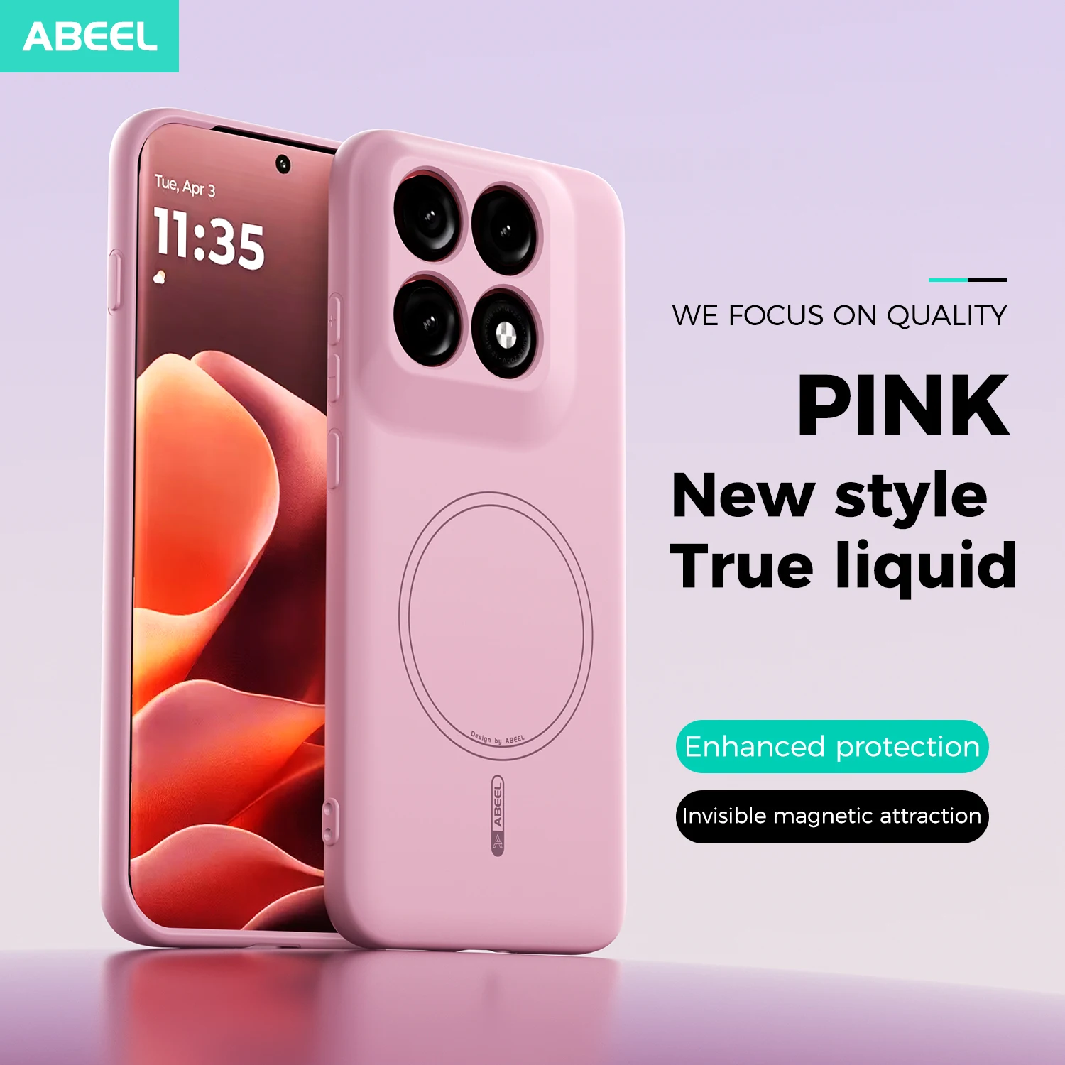 Magnetic Wireless Liquid Silicone Case with Microfiber Lining