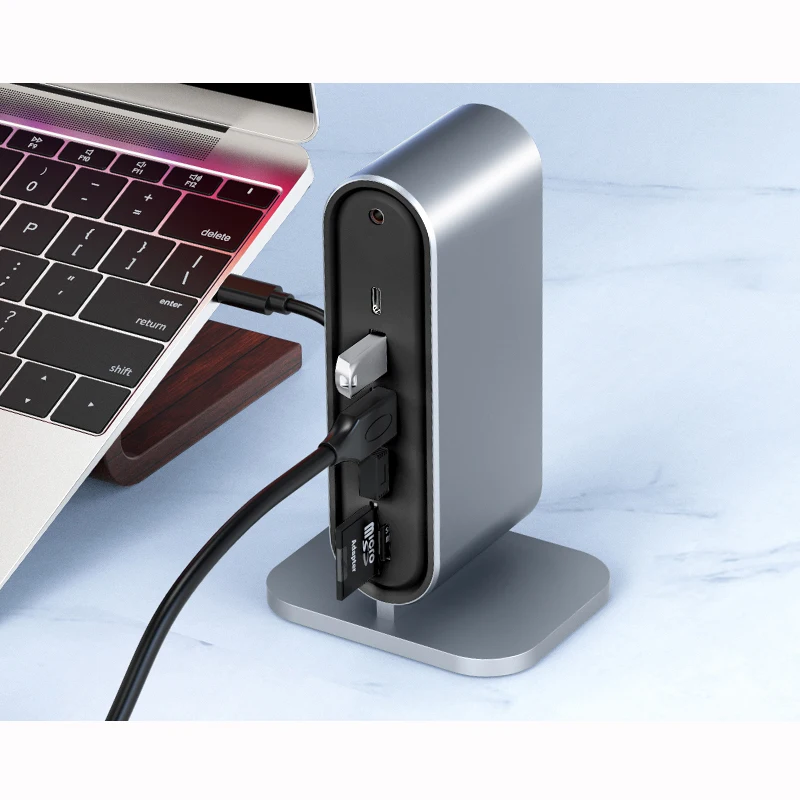 

Док-станция 12 в 1, USB 3,0 Type-C для HDTV 4K HD RJ45 PD100W TF/SD карт
