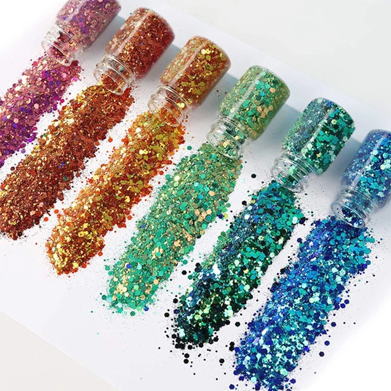 Y4QE Art Sequins Chunky Glitter Colorful Sequins Iridescent Flakes