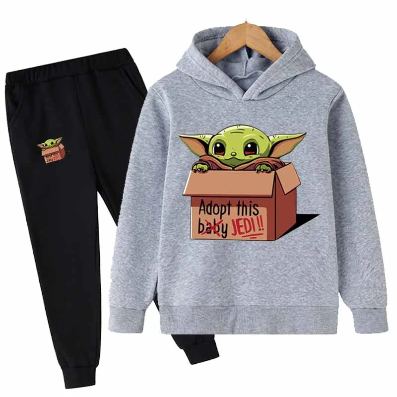 

Baby Mandalorian Set Boy Clothes Toddler Sports Casual Clothing Kids Hoodies + Pants Set Infant Clothing Cartoon Costume