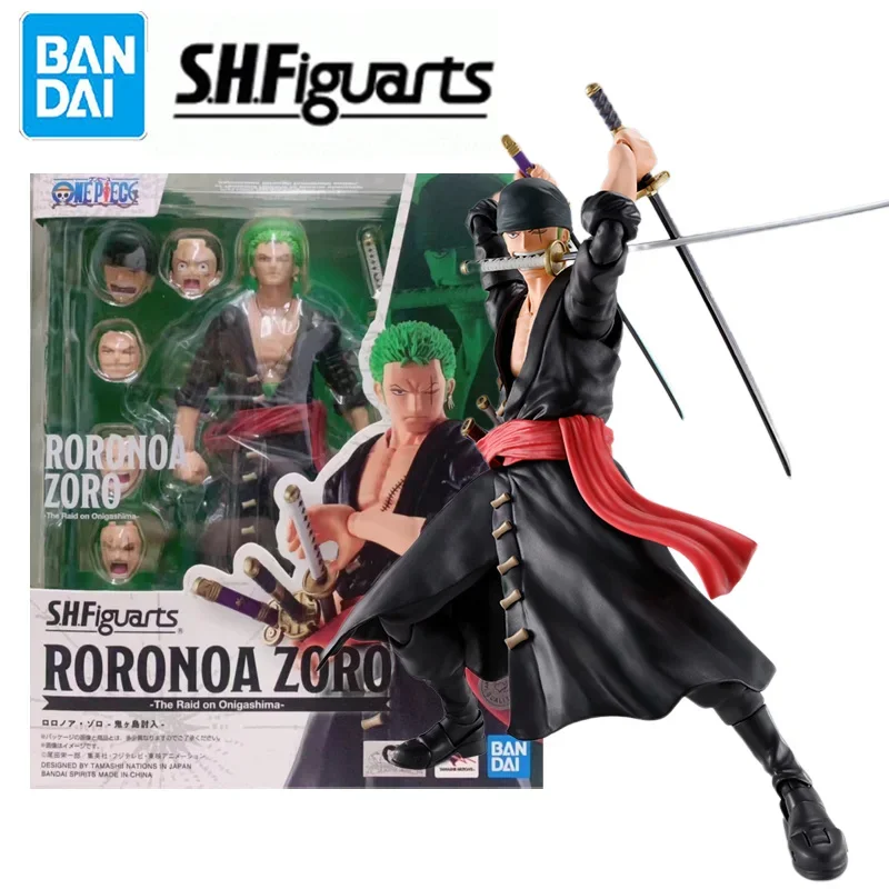 

In Stock Bandai S.H.Figuarts SHF ONE PIECE RORONOA ZORO The Raid on Onigashima Model Kit Action Figures Model Toy Gift for kid