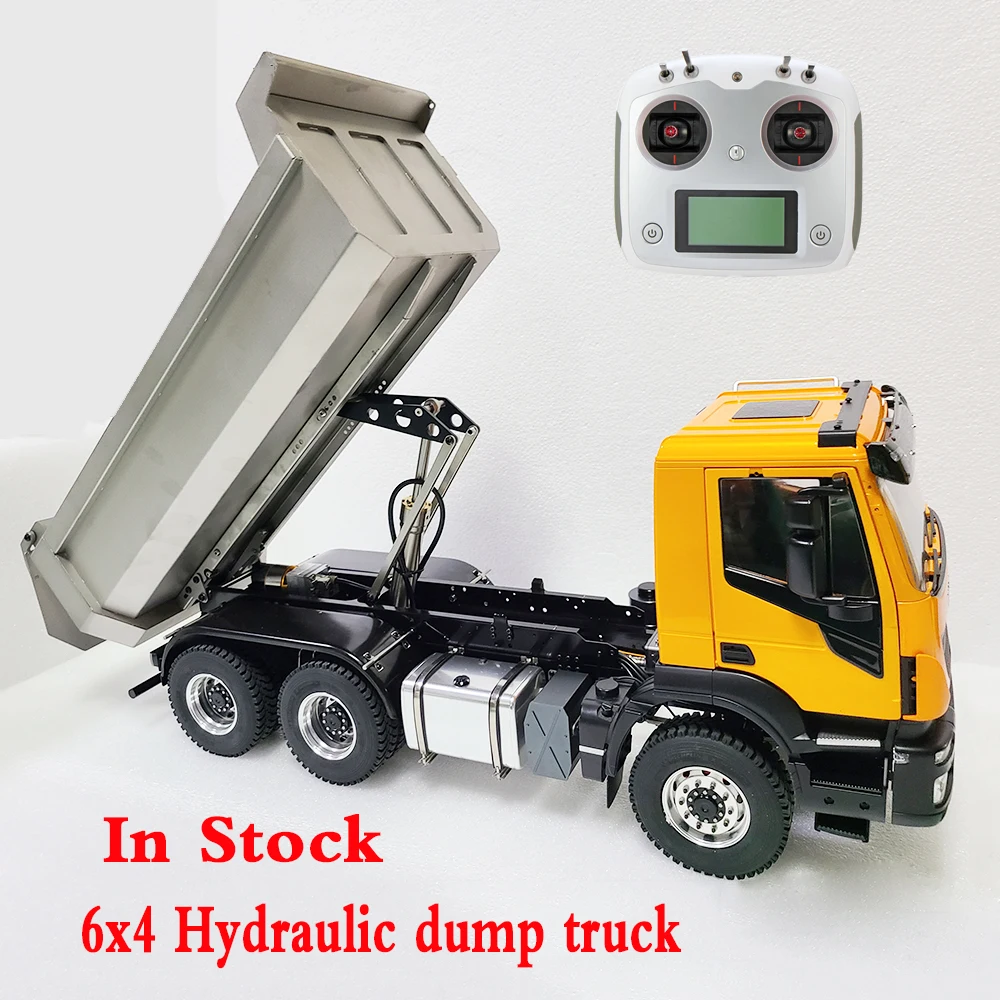 Iveco Rc Dumper 1/14 6X4 U-Bucket Dumper Idraulico Rtr Verniciato Dumper Modello Telecomando Auto Giocattolo Per Adulti