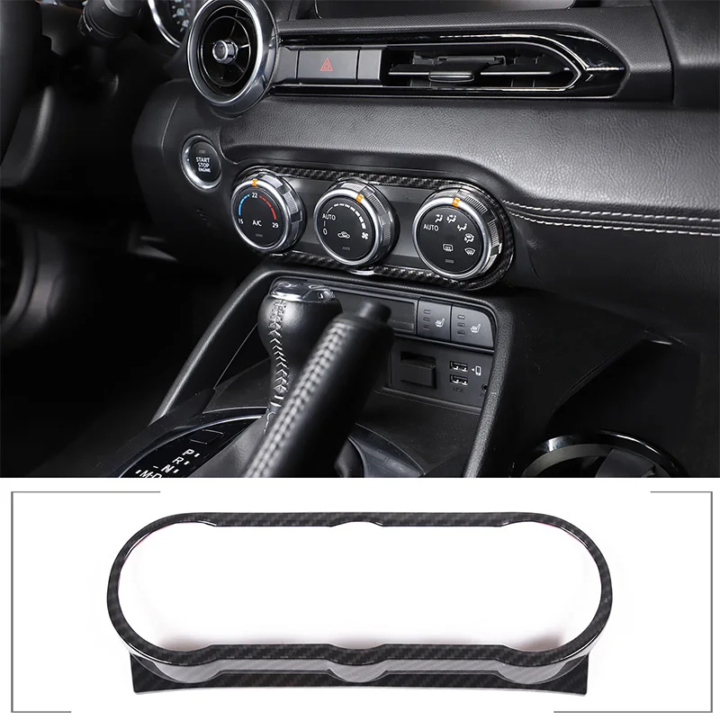 

For Mazda MX-5 2016-2023 Car Air Conditioner Knob Decorative Frame Sticker ABS Carbon Fiber Interior Accessories 1Pcs