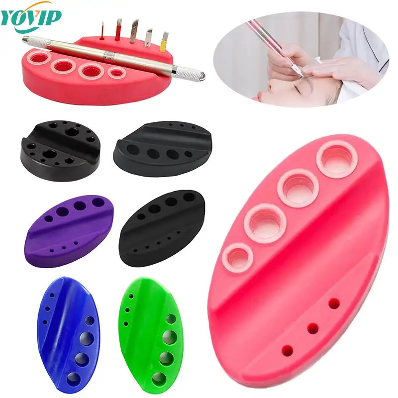 

7/9/12 Holes Tattoo Ink Cup Standing Rack Oval Round Silicone Cover Pigment Cup Tattoo Machine Pen Stand Holder Salon Accessory