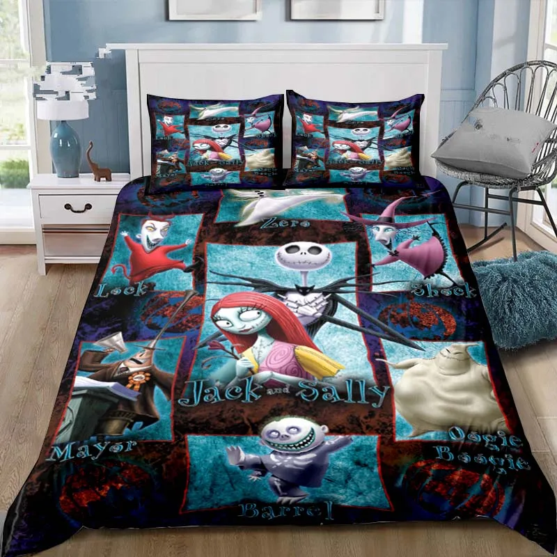 The Nightmare Before Christmas Bedding Set Jack Skellington Home Decoration Pillowcase Quilt Cover Gift To Family and Friend 2