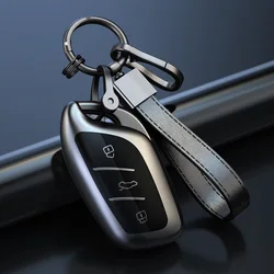 Premium Soft TPU Key Fob Cover Case with Keychain (Grey keychain)