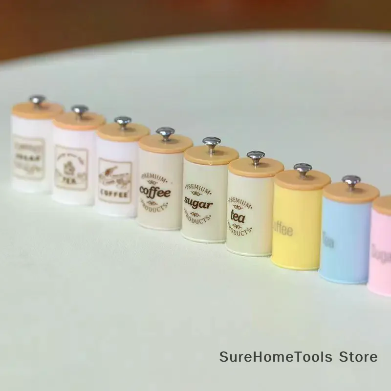 3PCS Dollhouse Miniature Nordic Storage Jar Model Kitchen Organizer Candy Box Dry Goods Cans DIY Food Play Decor