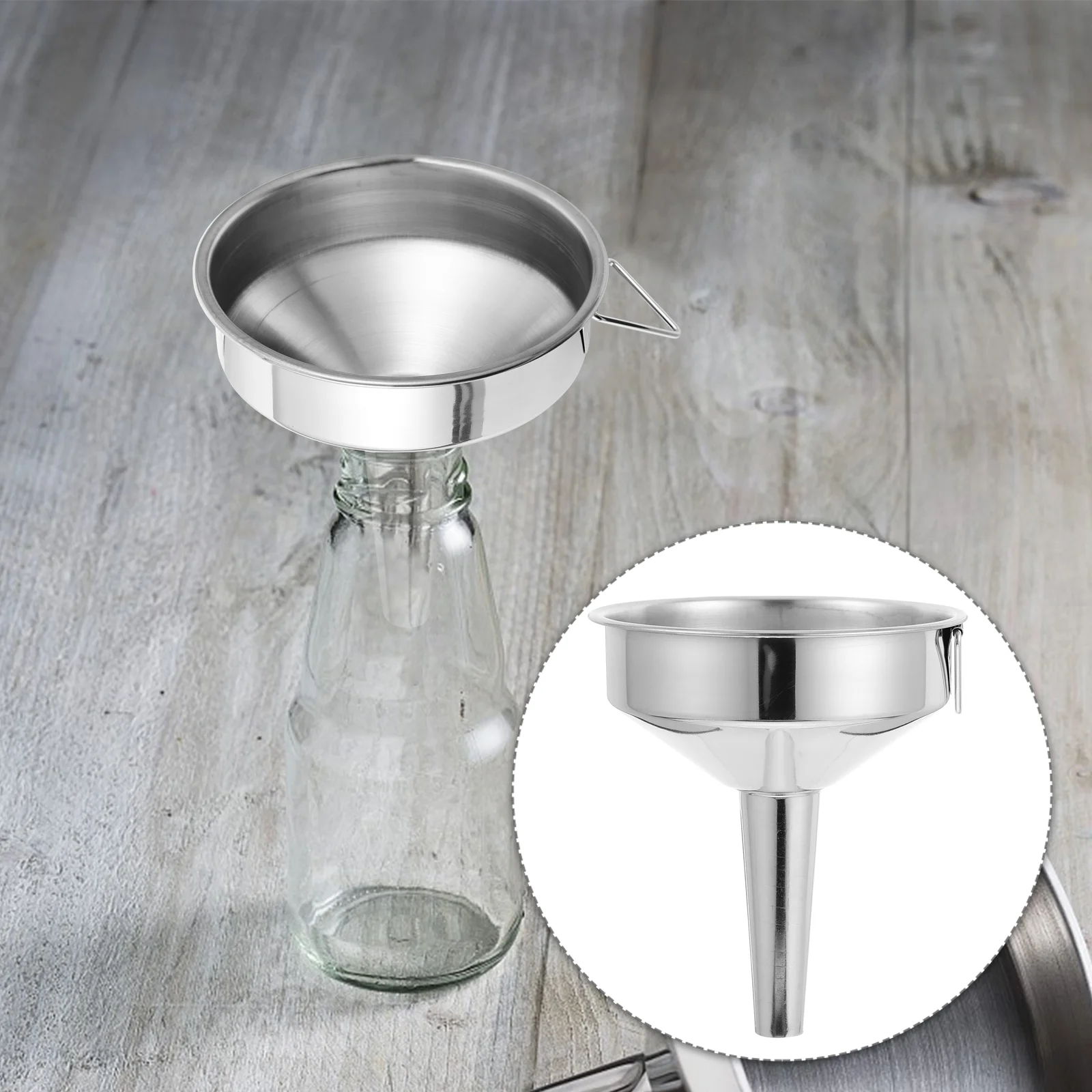 

Funnel Pracftical Filter Dispensing Stainless Steel Soy Sauce Funnels Liquid Transferring