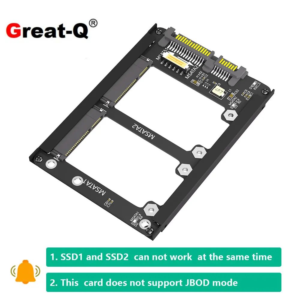 

Двойной Msata SSD до 2,5 "SATA III с кронштейном рамы-удерживающий mSATA SSD как 7 мм 2,5" SATA Drive