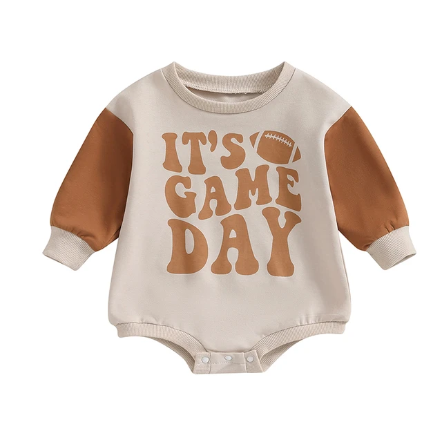 Newborn Baby Football Outfit Infant Boys Girls Game Day Crewneck Shirts  Romper Sweatshirt Football Clothes - AliExpress