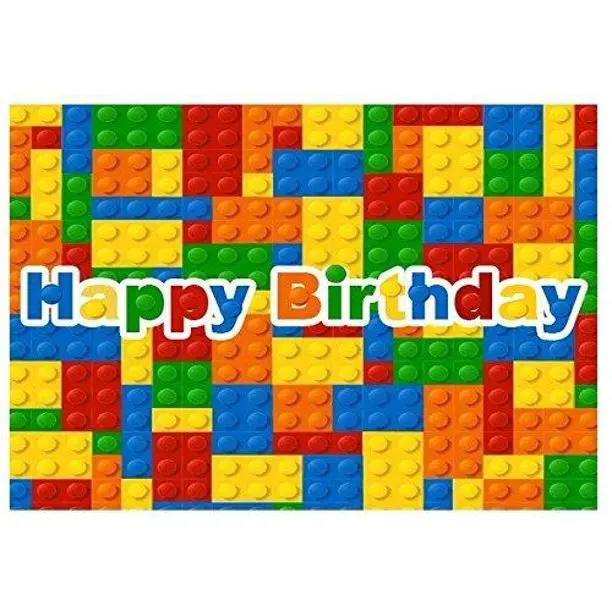 Colorful Building Blocks Backdrop Newborn Baby Shower Boy Birthday Party Decor Photography Background Photo Studio Shoots