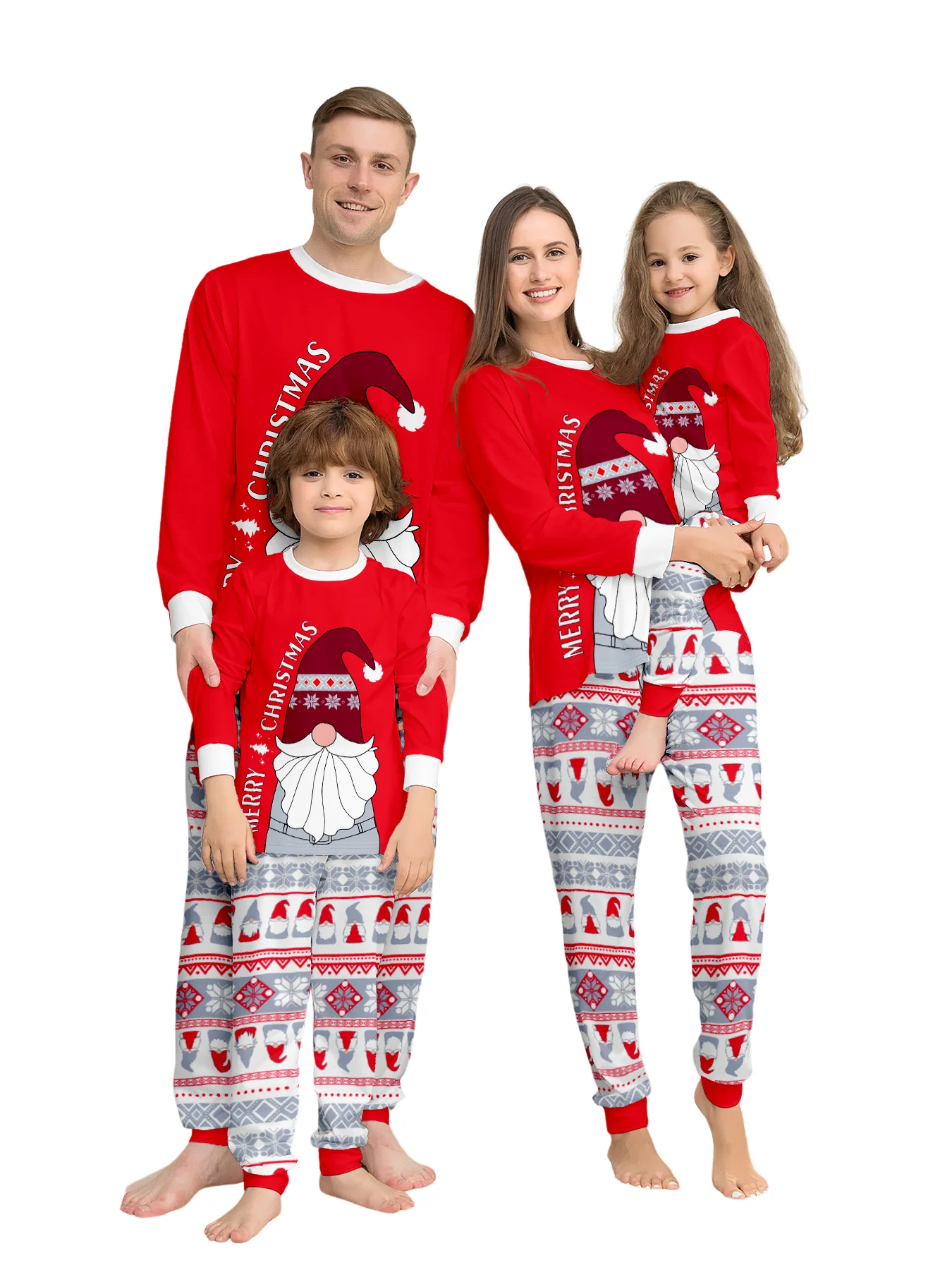 thumbnail image 2 of Pijamas familiares a juego para Navidad 2025, estampado de Papá Noel, carta de Feliz Navidad, pijama para papá, madre e hija, mono para bebé, ropa para perros, 2 of 5