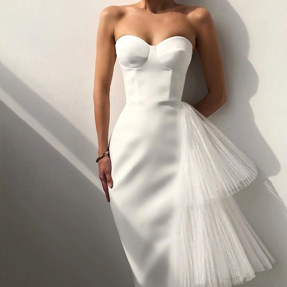 

WillBeNice 2024 Новое Модное Длинное белое Бандажное женское платье без бретелек Бюстье с открытой спиной сексуальное платье Свадебные платья на день рождения