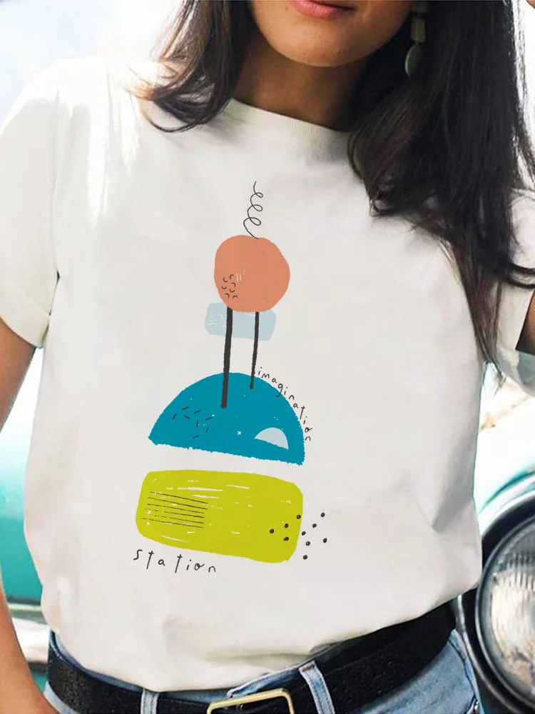 

Футболка женская летняя с коротким рукавом и графическим принтом, 2022