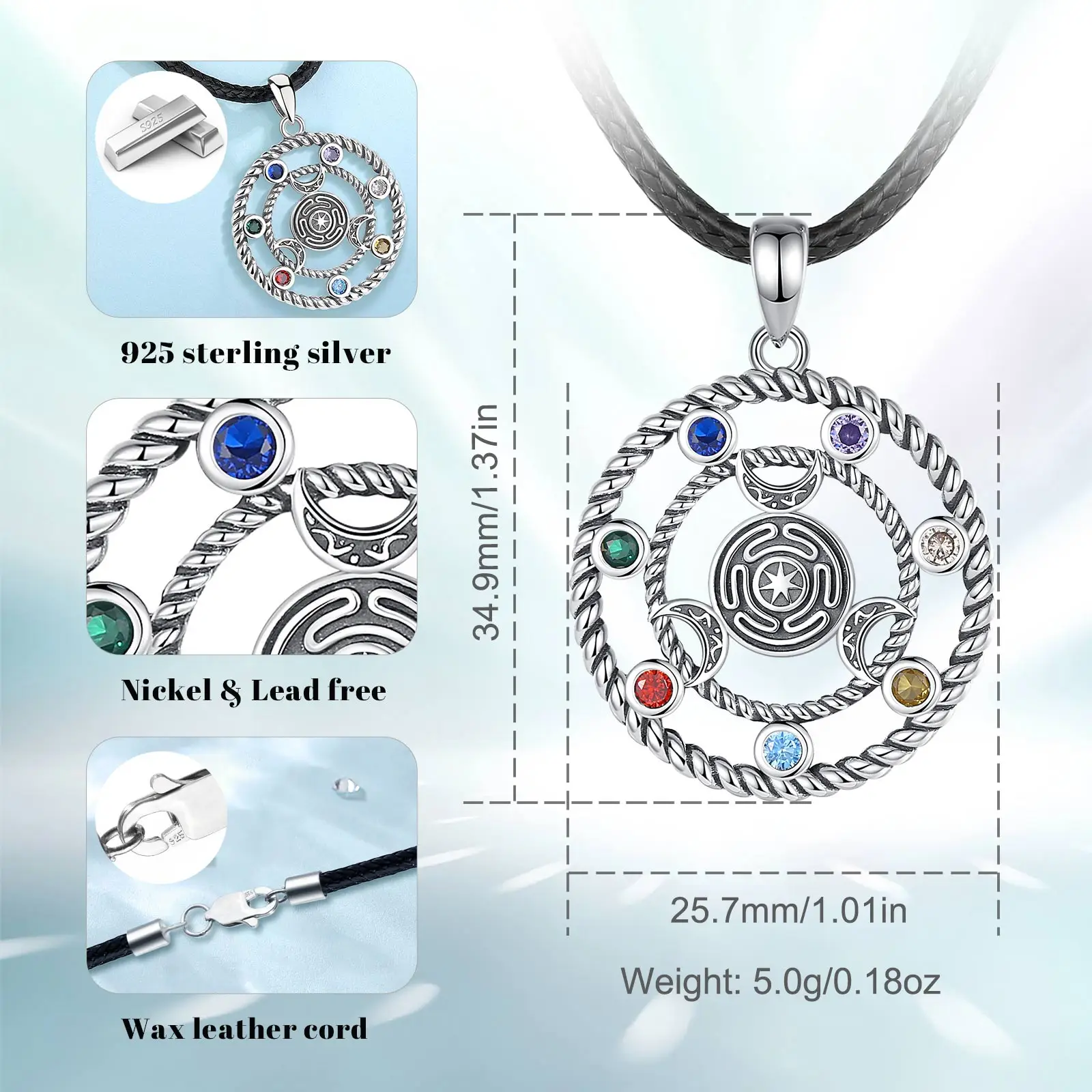 TEAMER Collana Pentacolo Albero Della Vita In Acciaio Inossidabile - Gioiello Pagano Wicca Per Donna, Misterioso Ed Elegante